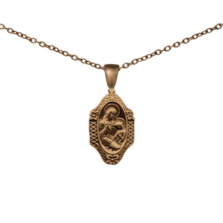 Vintage Bronze St. Anne Teaching the Virgin Medal