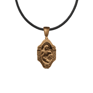 Vintage Bronze St. Anne Teaching the Virgin Medal