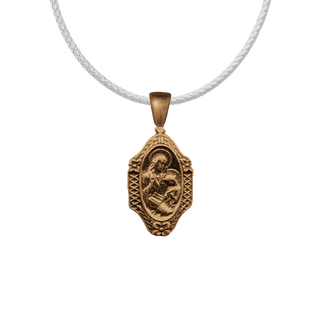 Vintage Bronze St. Anne Teaching the Virgin Medal