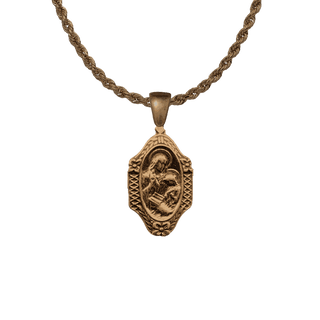 Vintage Bronze St. Anne Teaching the Virgin Medal