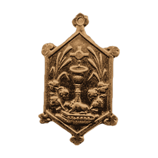 Vintage Bronze Eucharistic Chalice and Host Medal