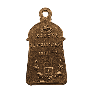 Vintage Bronze St. Therese of the Child Jesus Medal — reverse