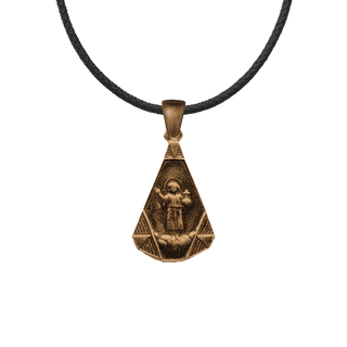 Vintage Bronze Child Jesus with Orb Medal