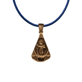Vintage Bronze Child Jesus with Orb Medal