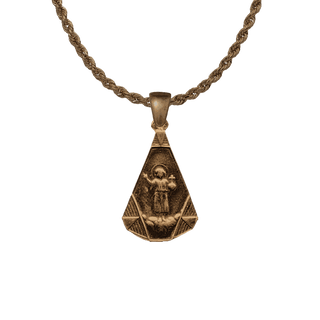 Vintage Bronze Child Jesus with Orb Medal