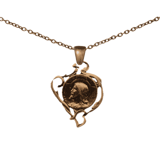 Vintage Bronze Art Nouveau Medal, Head of Christ