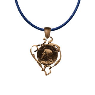 Vintage Bronze Art Nouveau Medal, Head of Christ