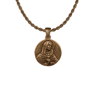 Vintage Bronze Seven Sorrows Medal