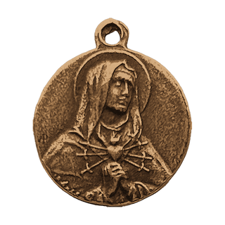 Vintage Bronze Our Lady of Sorrows Medal