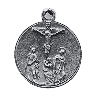 Vintage Sterling Silver Our Lady of Sorrows Medal — reverse