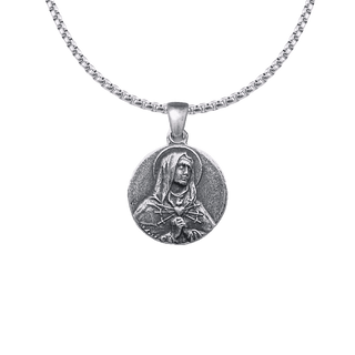 Vintage Sterling Silver Our Lady of Sorrows Medal
