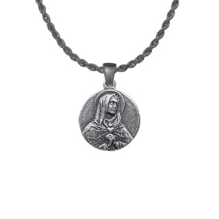 Vintage Sterling Silver Our Lady of Sorrows Medal