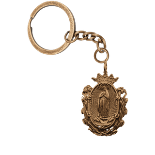 Vintage Bronze Our Lady of Guadalupe Medal with Crown and Lilies
