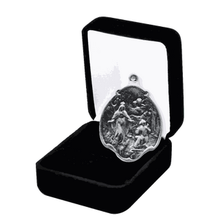 Vintage White Bronze Our Lady of Mercy Medal