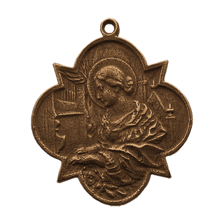 Vintage Bronze St. Cecilia Medal, Patroness of Sacred Music