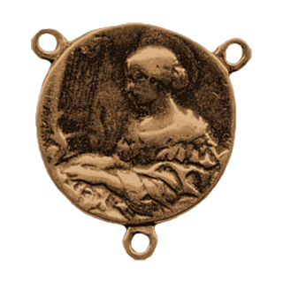 Vintage Bronze St. Cecilia Rosary Center