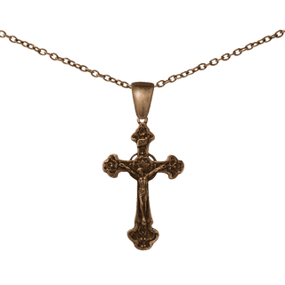 Vintage Bronze Crucifix with Star and Halo