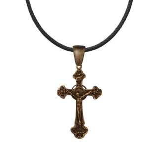 Vintage Bronze Crucifix with Star and Halo