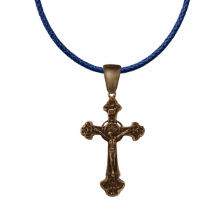 Vintage Bronze Crucifix with Star and Halo