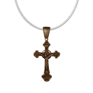 Vintage Bronze Crucifix with Star and Halo