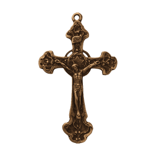 Vintage Bronze Crucifix with Star and Halo