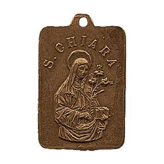 Vintage Bronze St. Francis and St. Clare Medal — reverse