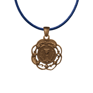 Vintage Bronze Eucharist with Rose Frame Medal