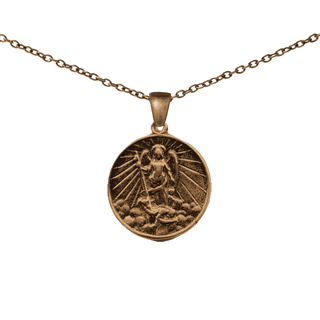 Vintage Bronze St. Michael with Rays Medal