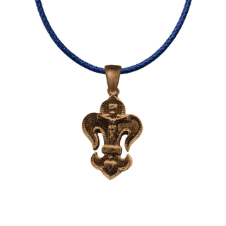 Vintage Bronze Fleur-de-Lis Crucifix Medal