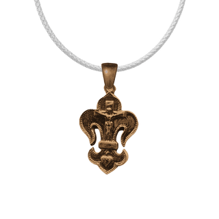 Vintage Bronze Fleur-de-Lis Crucifix Medal