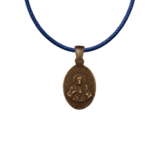 Vintage Bronze Small Holy Mary and Sacred Heart Medal