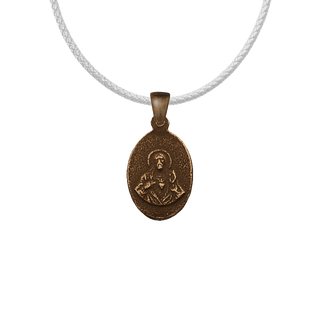 Vintage Bronze Small Holy Mary and Sacred Heart Medal
