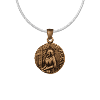 Vintage Bronze St. Cecilia with Harp Medal