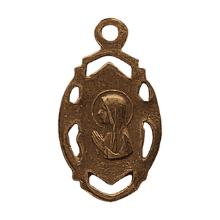 Vintage Bronze St. Joseph with Lilies Openwork Medal — reverse