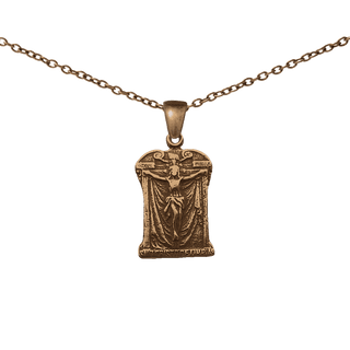 Vintage Bronze Draped Crucifixion Medal