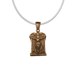 Vintage Bronze Draped Crucifixion Medal