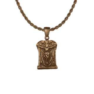 Vintage Bronze Draped Crucifixion Medal