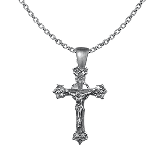 Vintage White Bronze Old Roma Crucifix
