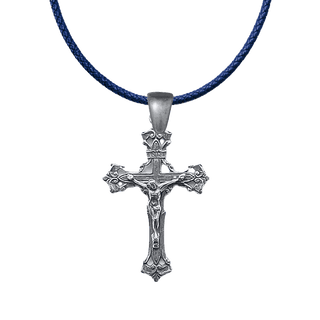 Vintage White Bronze Old Roma Crucifix