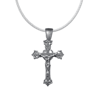 Vintage White Bronze Old Roma Crucifix