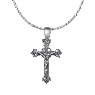 Vintage White Bronze Old Roma Crucifix