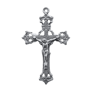 Vintage White Bronze Old Roma Crucifix
