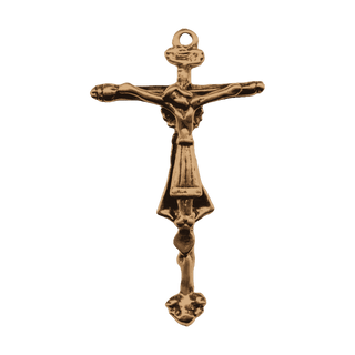 Vintage Bronze Lord of Miracles Two-Sided Crucifix