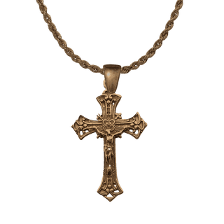 Vintage Bronze Elegant Four Circles Crucifix