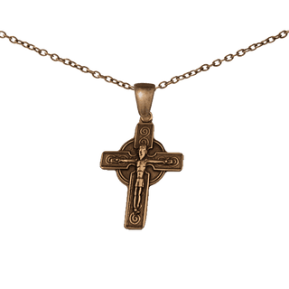 Vintage Bronze St. Christopher Crucifix Cross