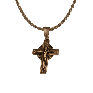 Vintage Bronze St. Christopher Crucifix Cross