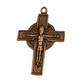 Vintage Bronze St. Christopher Crucifix Cross