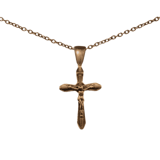 Vintage Bronze Old Roma Art Deco Crucifix