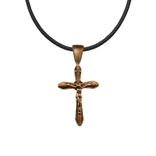 Vintage Bronze Old Roma Art Deco Crucifix