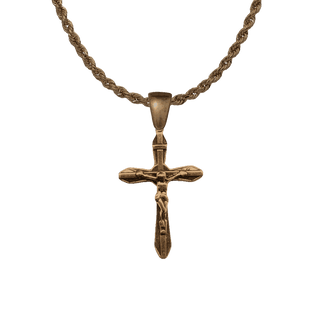 Vintage Bronze Old Roma Art Deco Crucifix